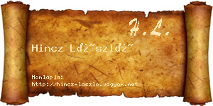 Hincz László névjegykártya